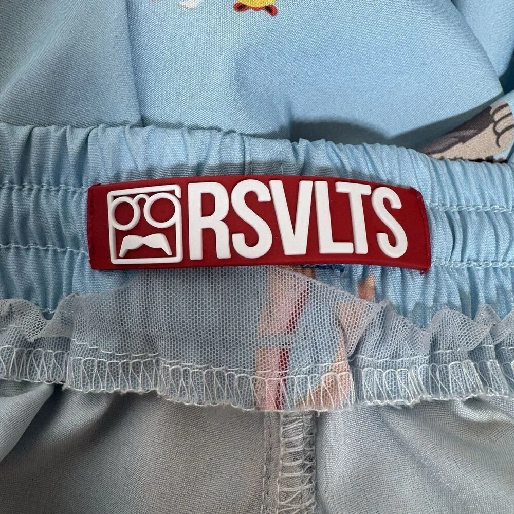 RSVLTS The Sandlot Trunks Mens M Blue Beast Dog Wendy Peffercorn Lifeguard Pool